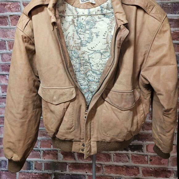 Men's INTERNATIONAL OUTERWEAR Genuine Leather Jacket Medium VINTAGE - Picture 6 of 6